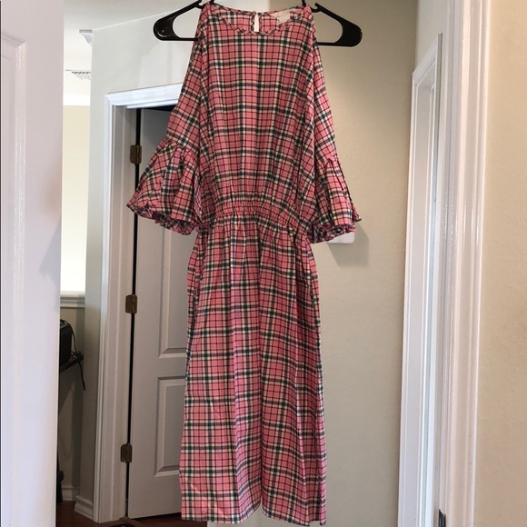H&M plaid cold shoulder dress - Picture 1 of 5